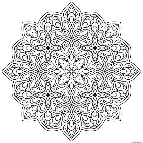 Coloriage Mandala Zen Antistress Fleurs Dessin Mandala à Imprimer
