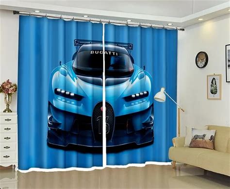3d Race Car Plane Print Blackout Curtains Living Room Dorm Bedroom