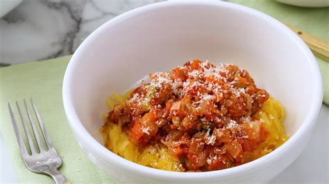 Quick Turkey Bolognese With Spaghetti Squash Martha Stewart Youtube