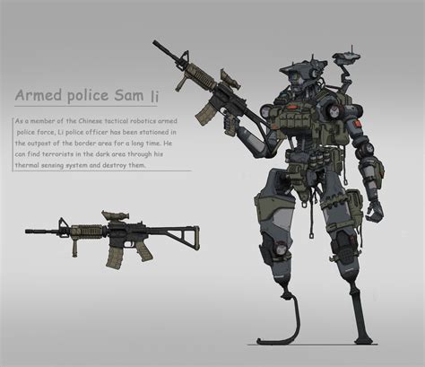 Artstation Armed Police Li Allen Zhou Robot Concept Art Military