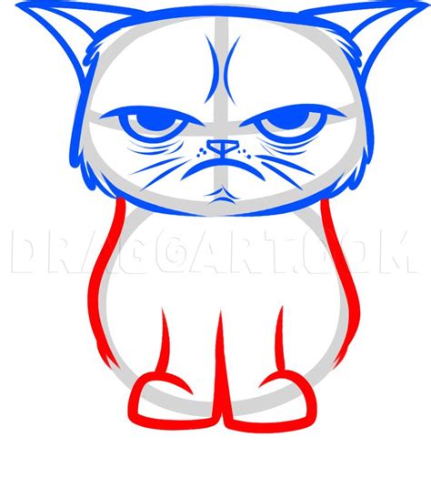 How To Draw The Grumpy Cat Tard The Grumpy Cat Step By Step Drawing