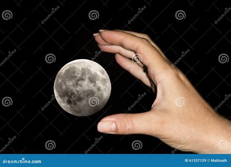 Hand Catching The Moon Stock Image Image Of Fancier 61337129