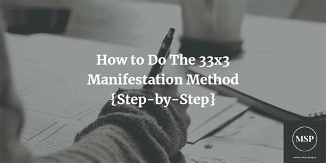 How To Do The 33x3 Manifestation Method Step By Step Mental Style
