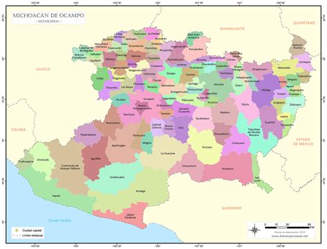Mapa De Municipios De Michoacán De Ocampo Descargar Mapas
