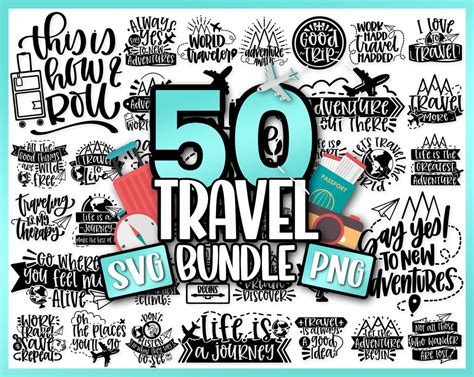 Travel Svg Bundle Svg Files For Cricut Svg Cut Files Etsy