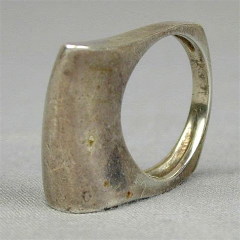 Modernist Sterling Silver Folded Ring Signed Pb From