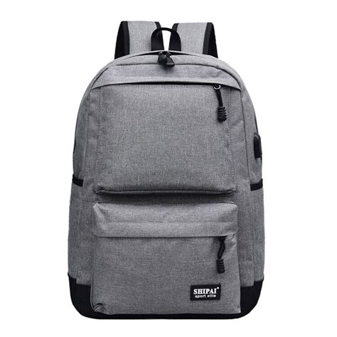 Men Usb Charging Backpack Male Canvas Backpack College Student School
