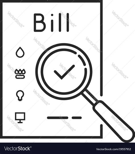 Thin Line Payment Of Utility Bills Icon Royalty Free Vector
