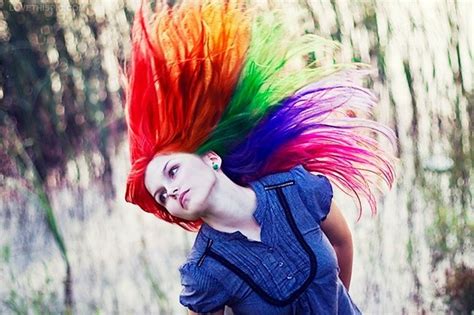 Amazing Rainbow Hair Hair Pinterest Rainbow Hair Scene Hair And