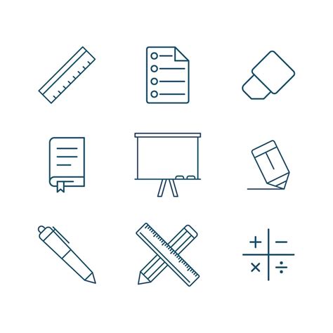 Premium Vector Stationery Icon Set Vector Design Templates Simple And