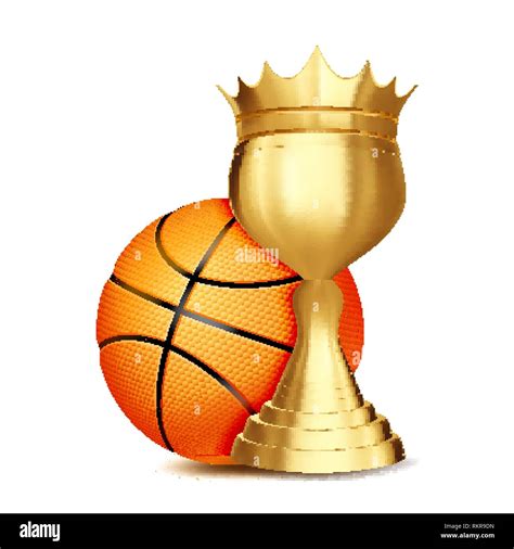 Basketball Award Vector Basketball Ball Golden Cup Banner