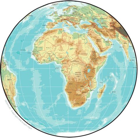 Africa Physical Map Globe