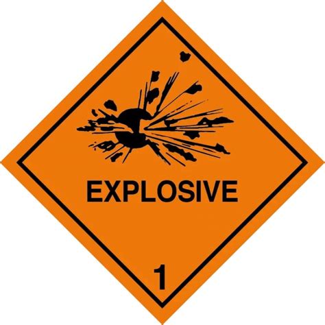 Class 1 Explosive 1 Hazard Warning Diamond Label Dangerous Goods