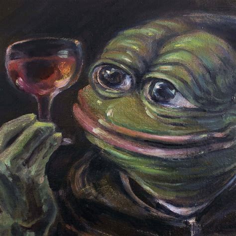 Pepe The Frog The Drinking Monk Pepe Bitcoins Accepted Etsy