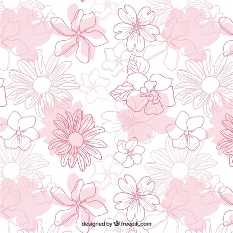 Free Vector Hand Drawn Flowers Pattern