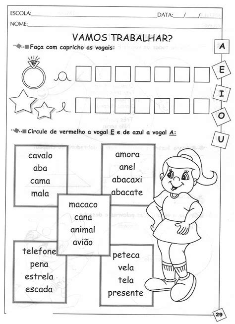 Atividades De Alfabetização Silábica Para Imprimir SÓ Escola