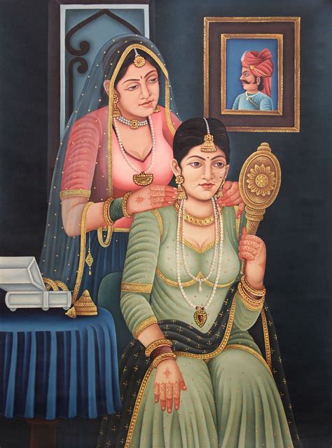 Shringara Of The Princess Oil Painting On Canvas Exotic India Art India Art Indian Artwork