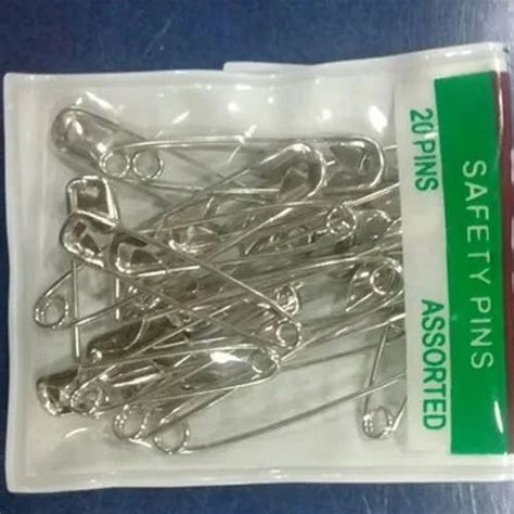 Polished Stainless Steel Assorted Safety Pin Quantity Per Pack 20