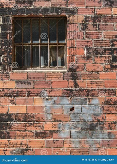 Window In An Urban Brick Wall Stock Photo Image Of Cracked