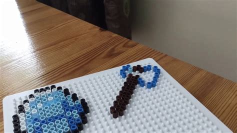 Making A Minecraft Diamond Axe Out Of Perler Beads Youtube