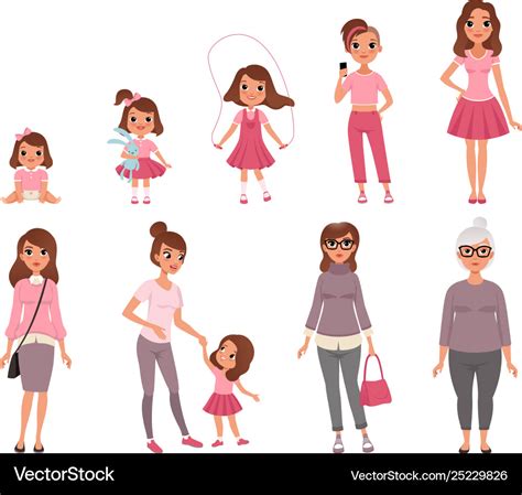 vector art female life cycle and aging process eps clipart my xxx hot girl