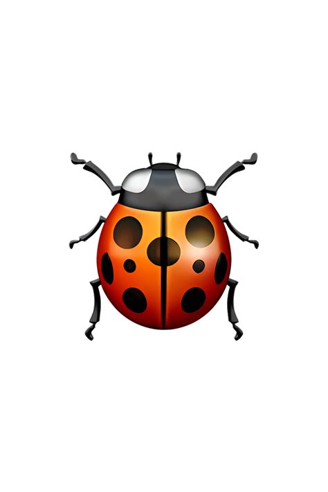 The Emoji 🐞 Depicts A Small Round And Shiny Red Beetle With Black