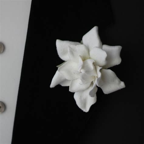 White Gardenia Boutonniere For Men Etsy