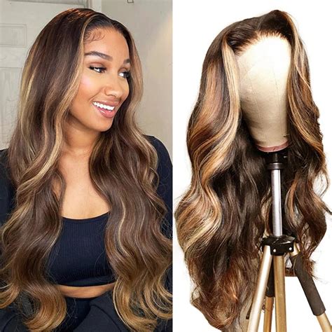 P427 Honey Blonde Body Wave Wig Ishow Beauty 13x4 Highlight Ombre