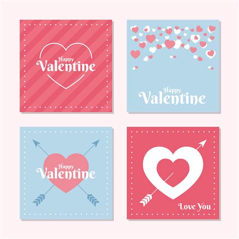 Love Valentine Card Template Set 192347 Vector Art At Vecteezy