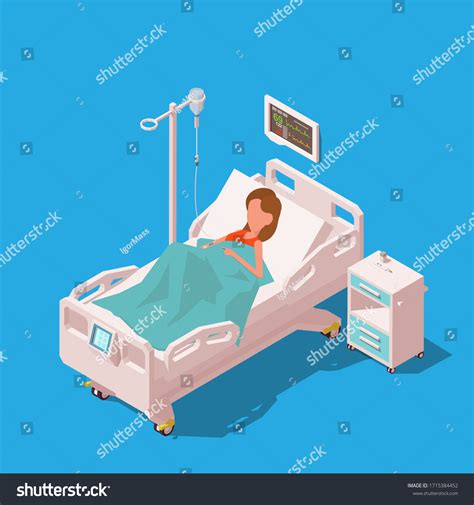 Young Woman Patient Hospital Bed Medical Stock Vector Royalty Free