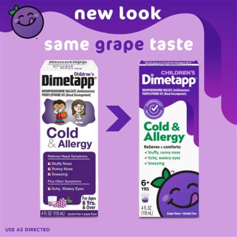 Childrens Dimetapp Cold And Allergy Relief Grape Liquid 4 Fl Oz