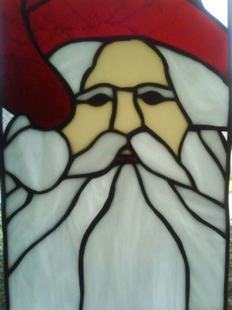 Stained Glass Santa Stained Glass Christmas Stained Glass Diy