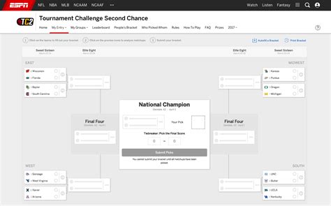 Bracket Busted Espn Gives You A Second Chance At Glory Espn Front Row