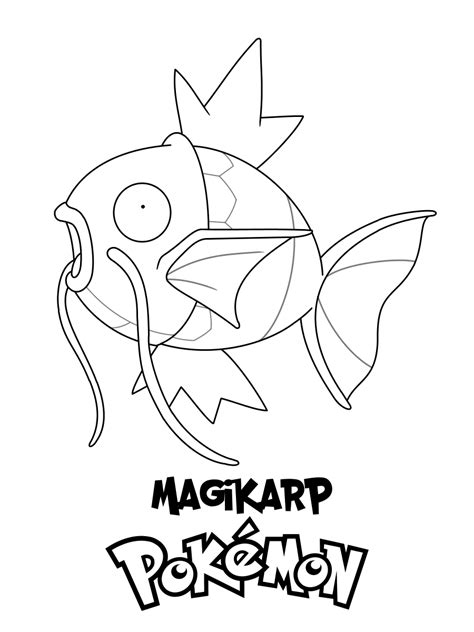 Magikarp Pokemon Coloring Pages Printable Sketch Coloring Page