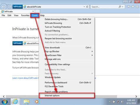 Enabledisable Toolbars And Extensions In Inprivate Browsing In Windows