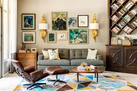 Multicolor Midcentury Modern Living Room Photos Hgtv
