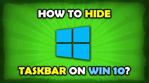 How To Hide Windows 10 Taskbar Automatically Youtube