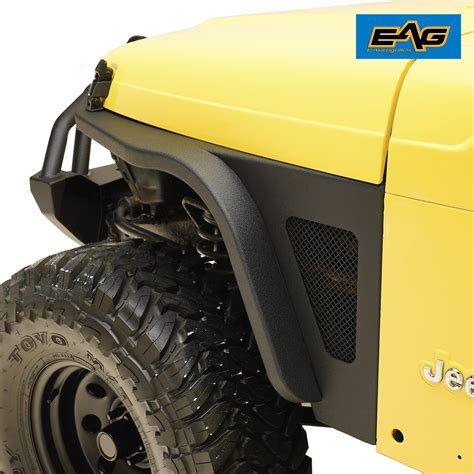 Eag Front Fender With Flare And Led Eagle Lights Fit 1997 2006 Jeep