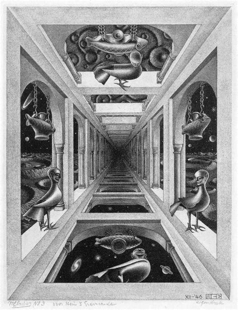 M C Escher Impossible Worlds Escher Art One Point Perspective Mc