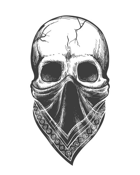 Bandana Skull Tattoo By Vectortatu