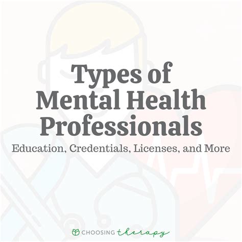Different Types Of Mental Health Professionals