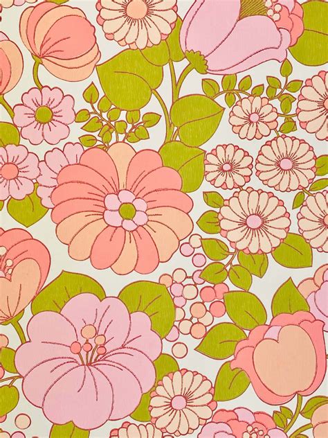 Download A Pink And Green Floral Pattern Wallpaper