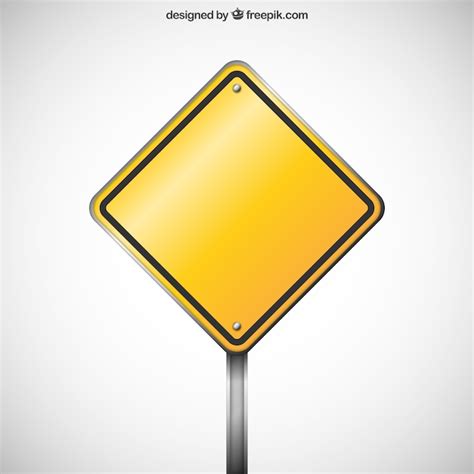 Yellow Caution Road Sign