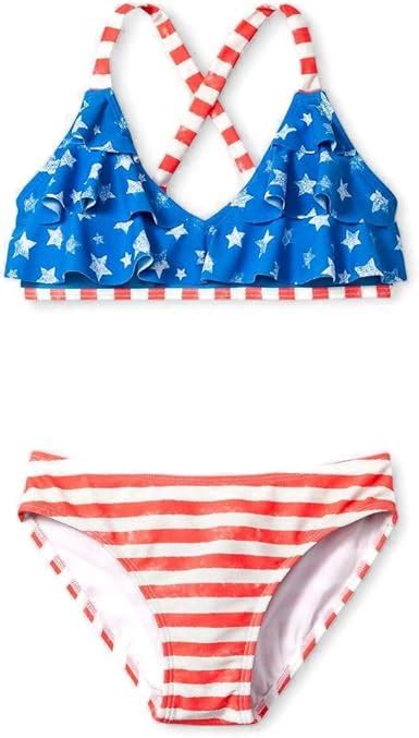 Amazon Com Circo Girl S Piece Stars Stripes American Flag Bikini My