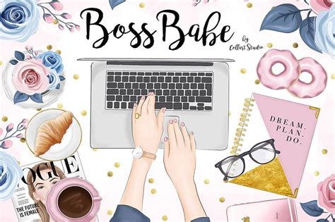 Girl Boss Clipart Illustration Work Illustrations ~ Creative Market