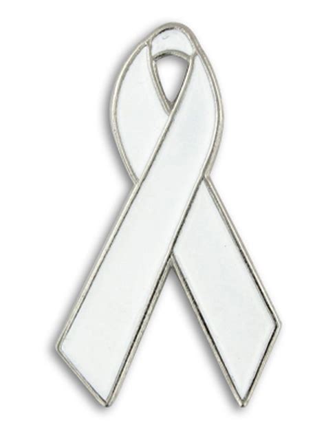 Pinmart Prevention And Awareness Ribbon Enamel Lapel Pin White