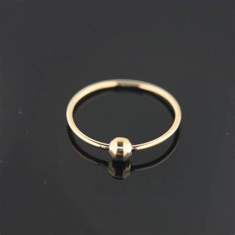 9ct Gold Nose Ring Captive Bead Ring Bcrcbr Hoop Tiny Nose Etsy Gold Nose Rings Thin Nose