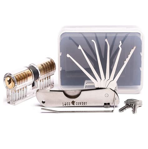 Buy 7 Pieces Lock Picking Set With Transparent 2 In 1 Training Lock By