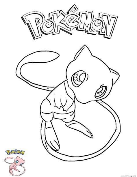 Mew Pokemon Coloring Page Printable