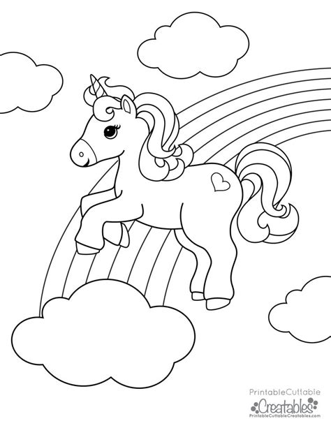 Rainbow Unicorn Free Printable Coloring Page Unicorn Coloring Pages